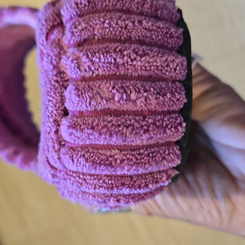 Free People "Two Days In Ibiza" Pink/Purple Orchid Terry Cloth Platform Slippers - Picture 5 of 11